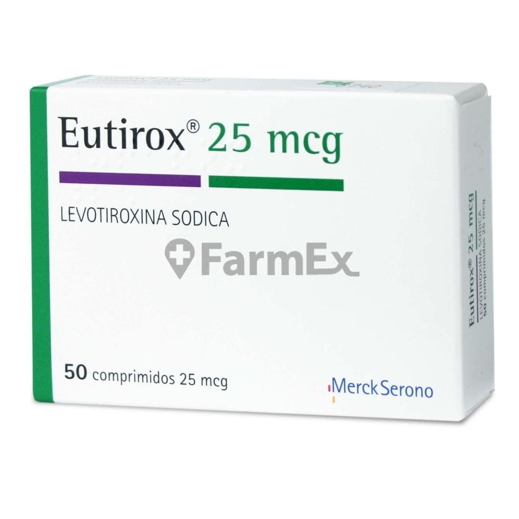 Eutirox 25 mcg x 50 comprimidos "Ley Cenabast" Farmex-VidaTres-Persistente